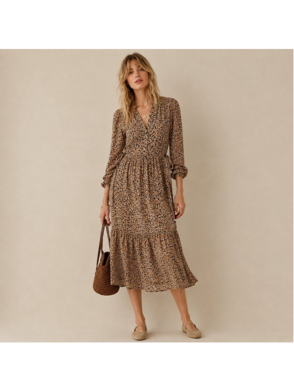 Rails Leopard Print Oversized Midi Dress Sz XXS